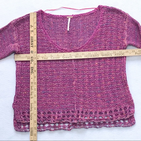 Free People Cotton & Linen Crop Sweater - size S - Picture 5 of 8